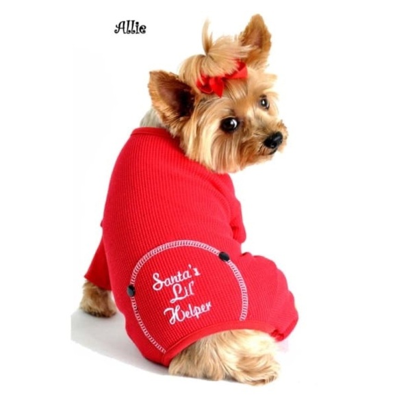 Doggie Design Santa's Lil Helper Dog Pajamas Size Large NWT - Picture 1 of 7